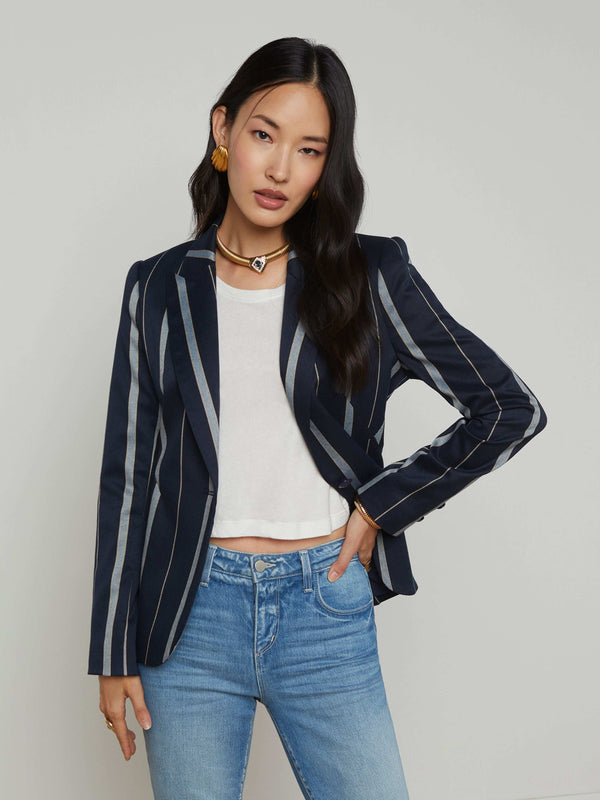 Clementine Striped Blazer blazer L'AGENCE Sale