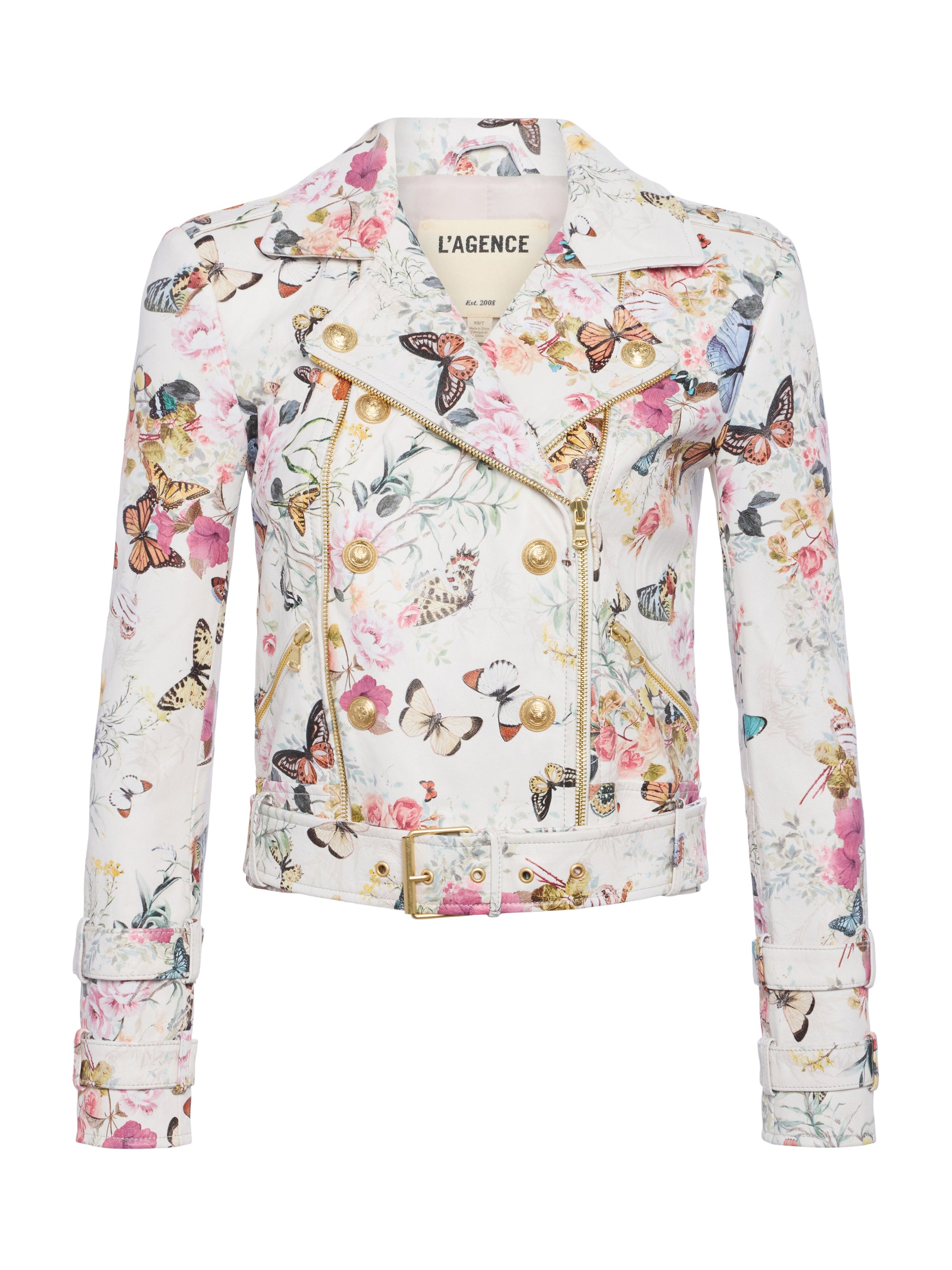 Billie Belted Leather Jacket jacket L'AGENCE
