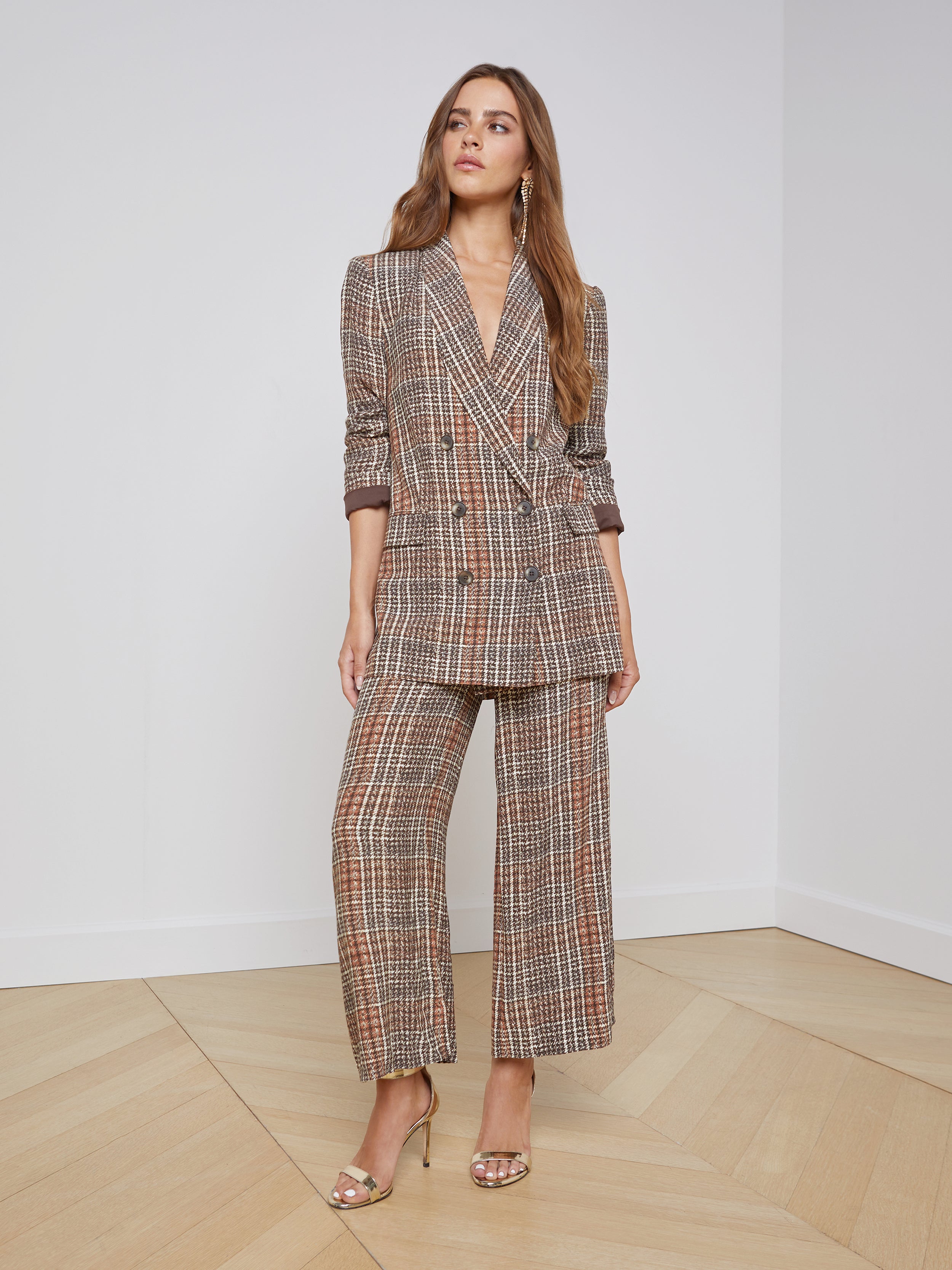 Tweed shop plaid blazer