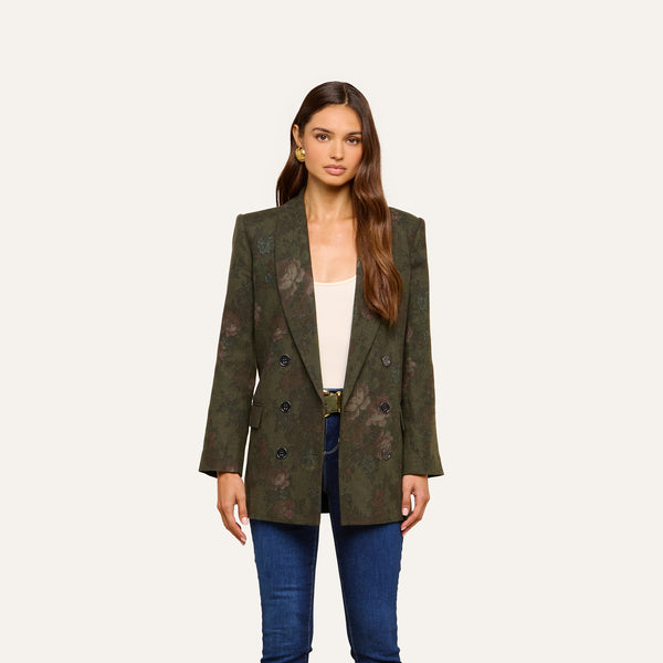 Jayda Blazer in Deep Forest Multi Floral | L'AGENCE