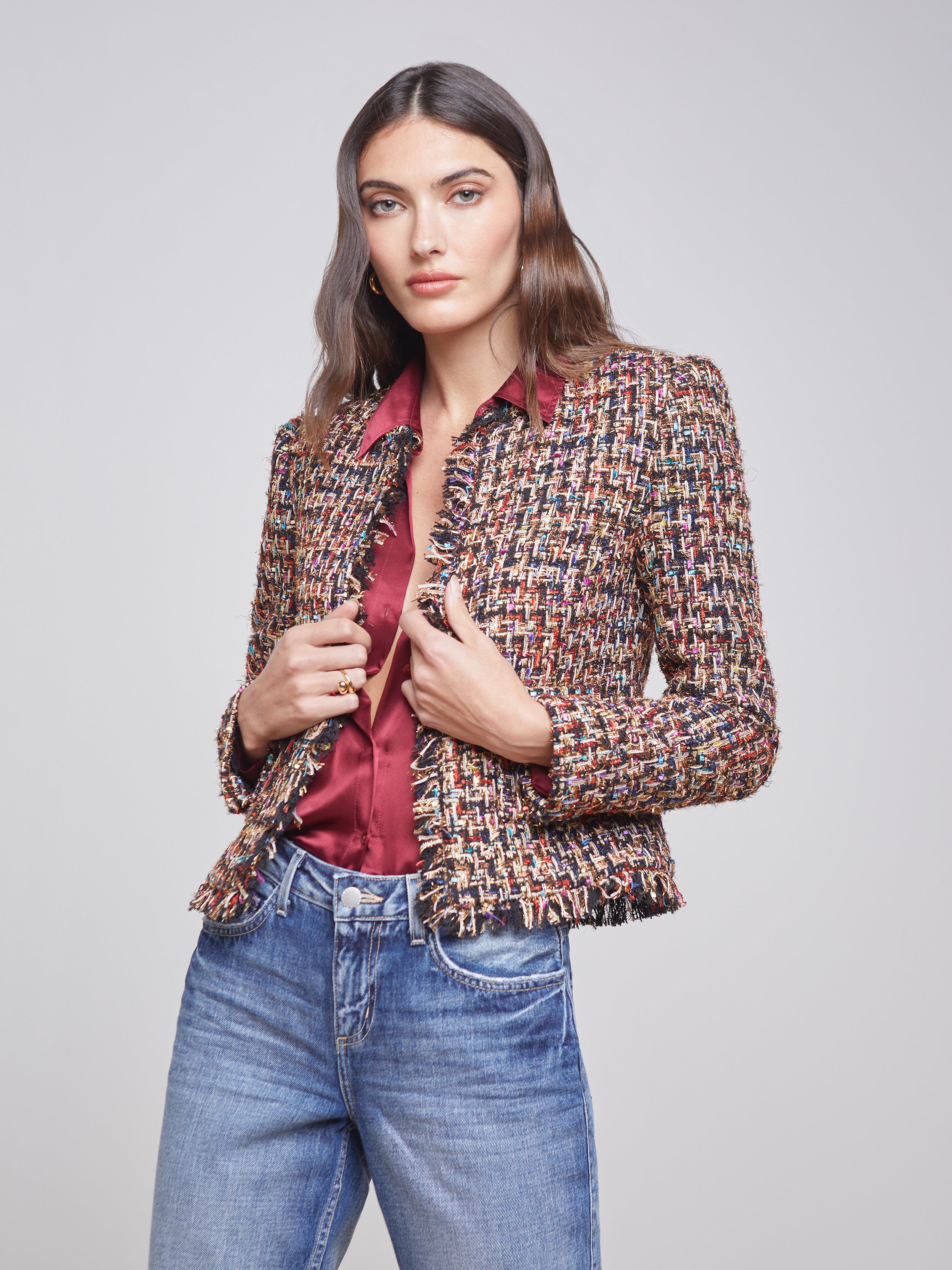 L'agence Angelina Multicolor Tweed Jacket