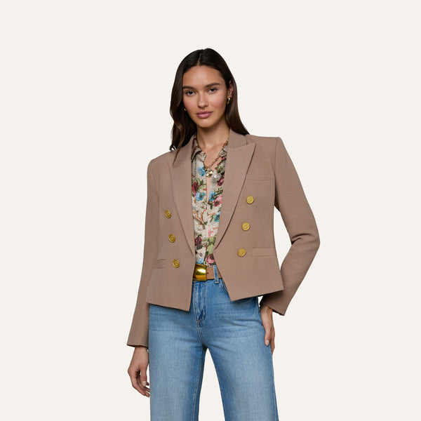 Brooke Blazer in Portabella/Multi Floral Tapestry | L'AGENCE