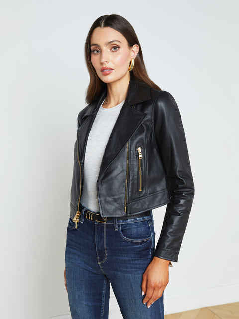 Shop Womens Leather Biker Pants with Stitched Detailing Online