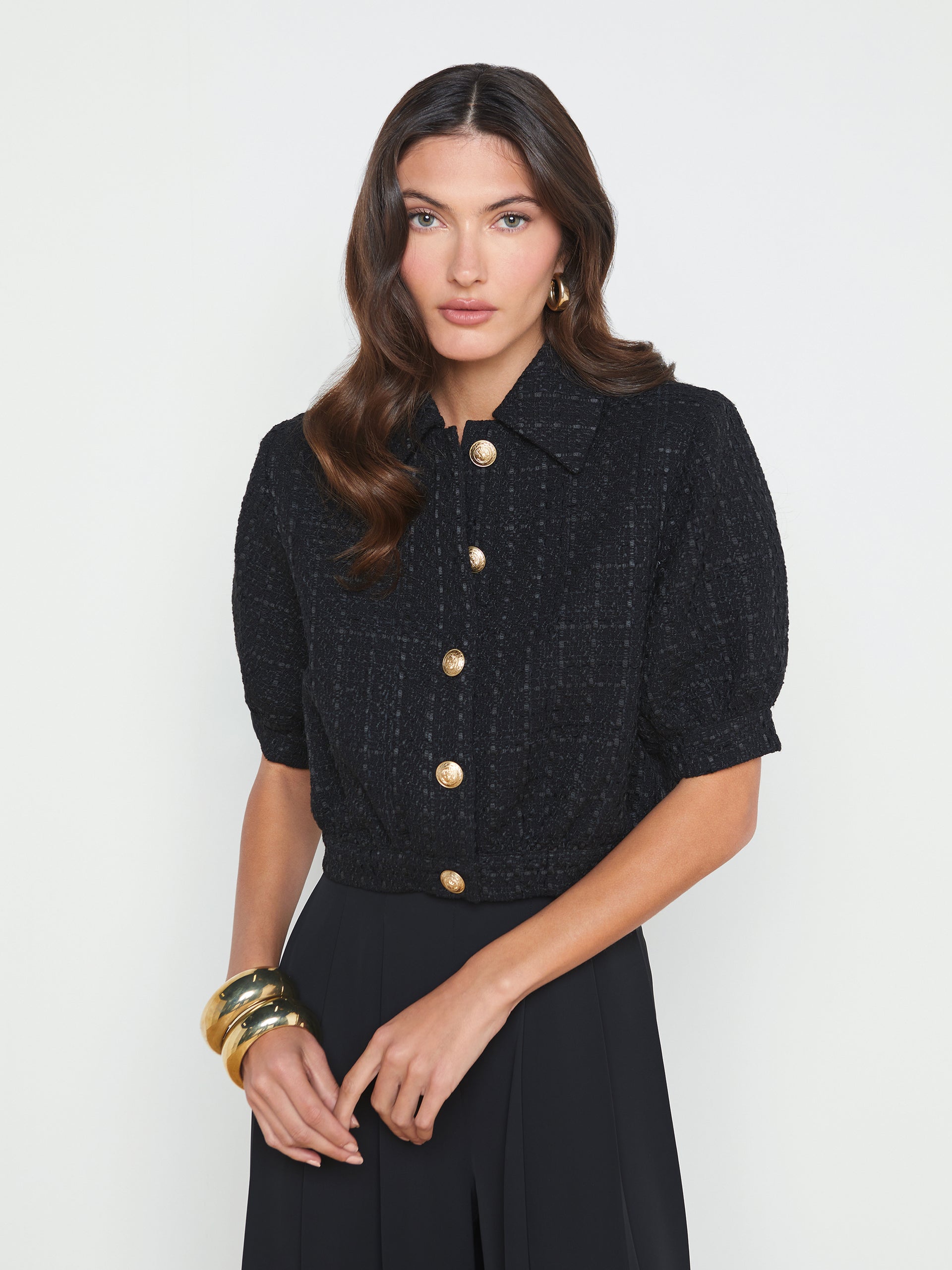 Cove Cropped Tweed Jacket jacket L'AGENCE   