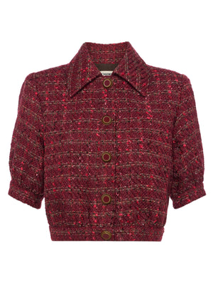 Giacca tweed ritagliata