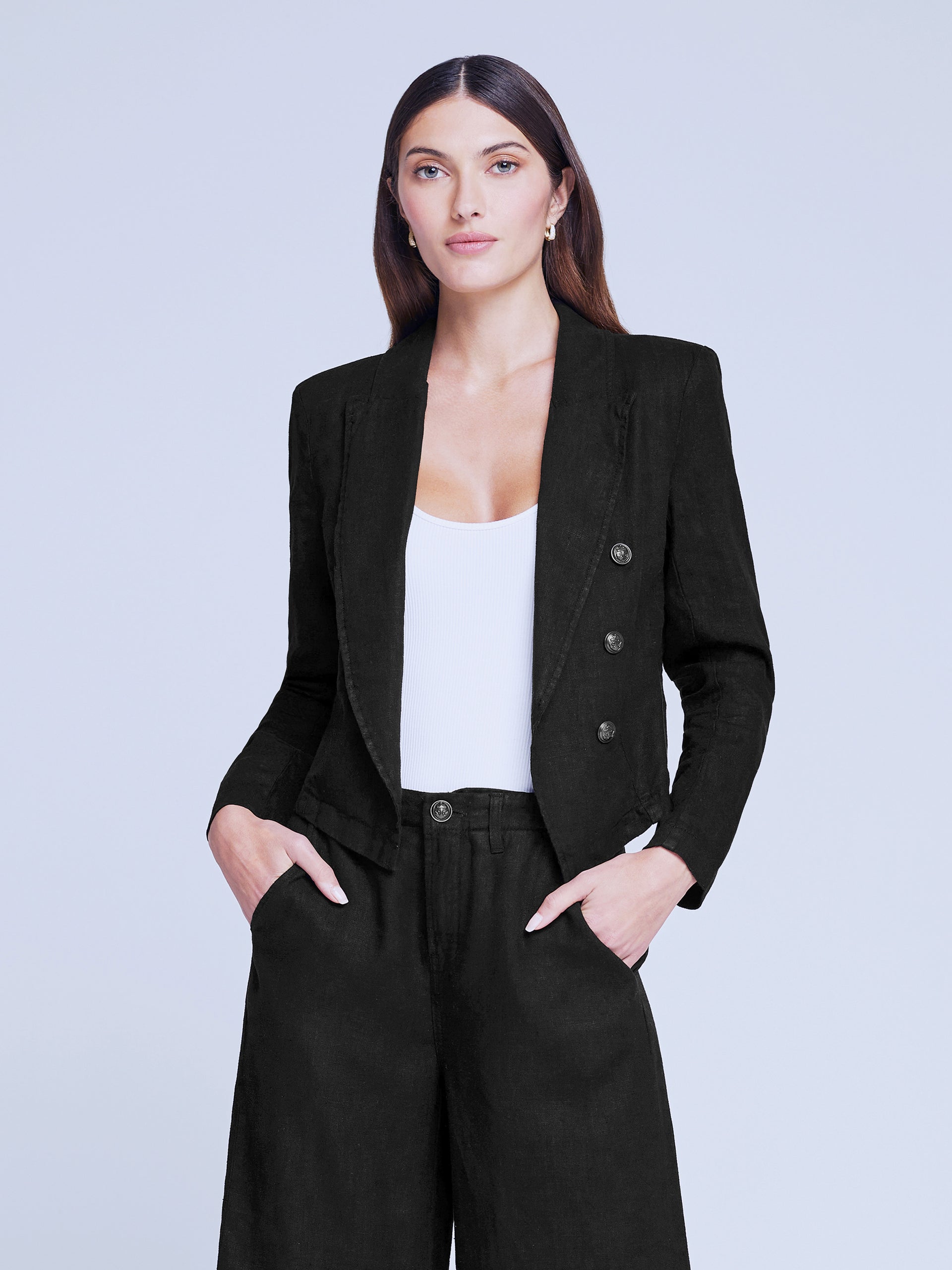 Wayne Linen Blazer blazer L'AGENCE Sale