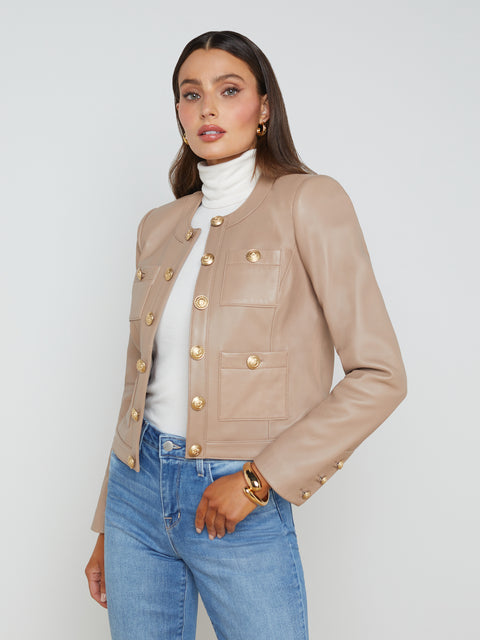 Jayde Leather Jacket jacket L'AGENCE Sale   