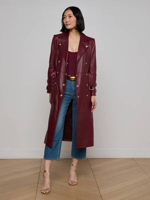 Celina Leather Trench Coat