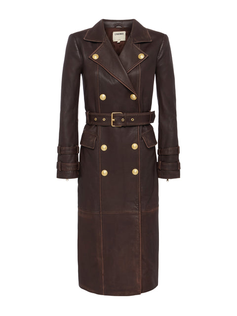 Celina Leather Trench Coat coming soon L'AGENCE   