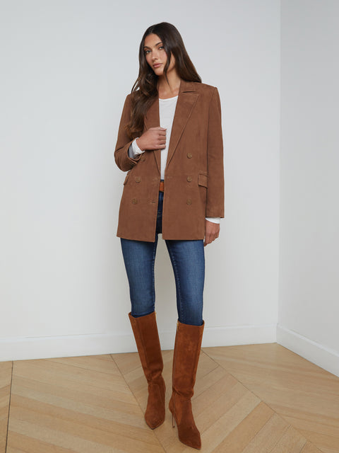 Aimee Suede Blazer blazer L'AGENCE   