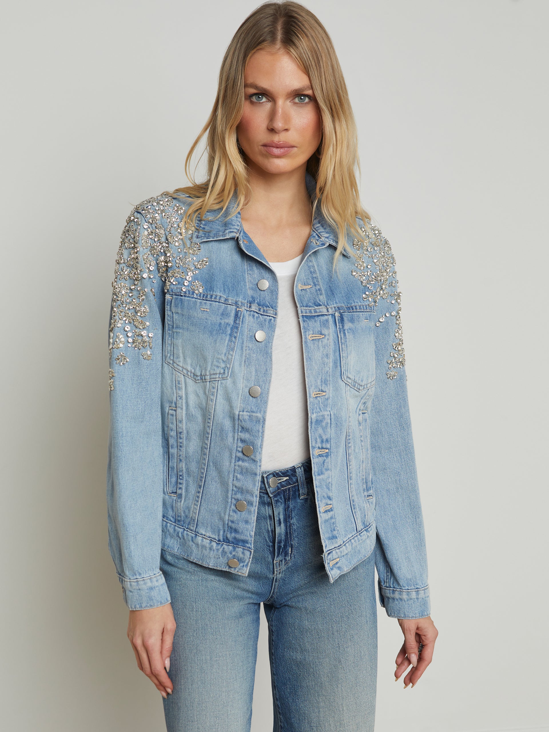 Mack Crystal-Embellished Jacket jacket L'AGENCE