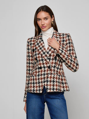 Marie Houndstooth Tweed Blazer
