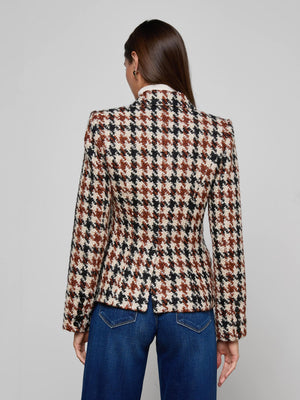 Marie Houndstooth Tweed Blazer