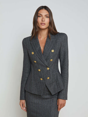 Bethany Herringbone Blazer blazer L'AGENCE Sale