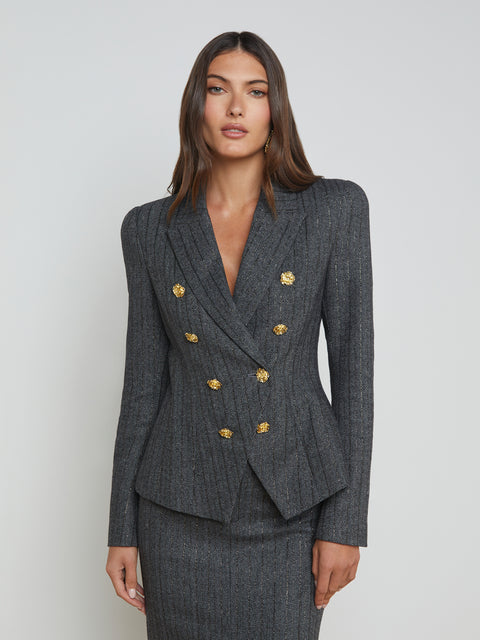 Bethany Herringbone Blazer blazer L'AGENCE Sale