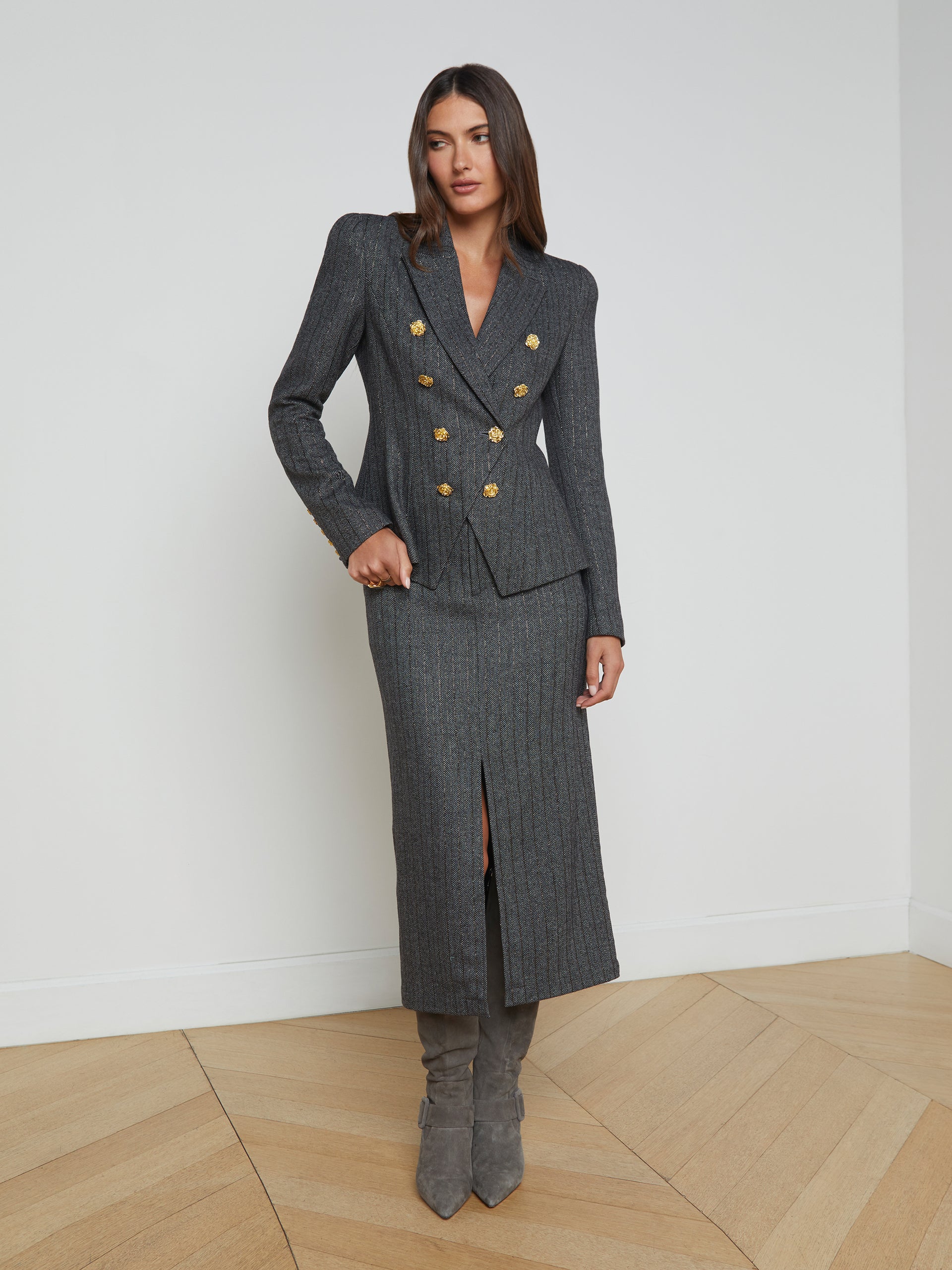 Bethany Herringbone Blazer blazer L'AGENCE Sale