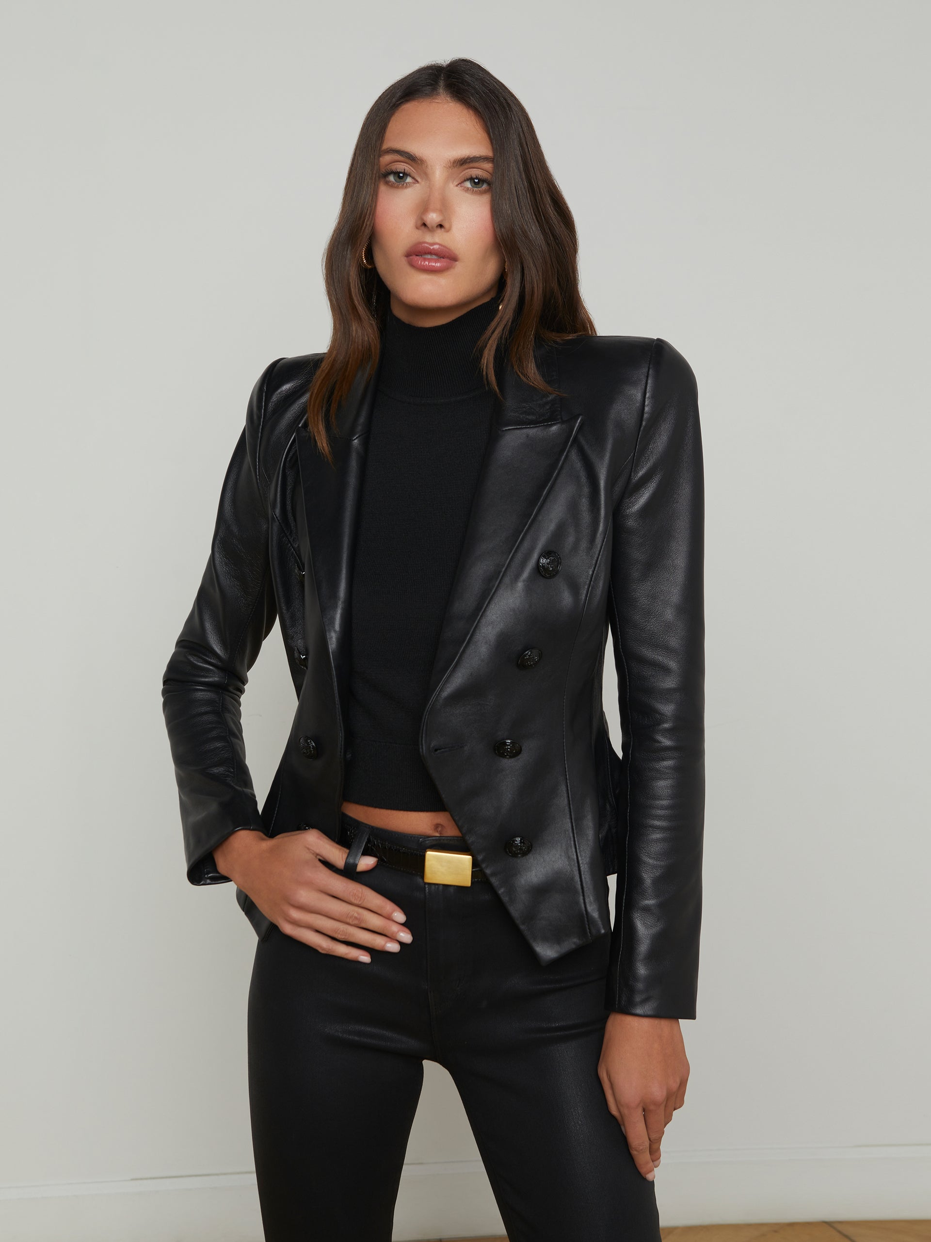 Bethany Leather Blazer blazer L'AGENCE