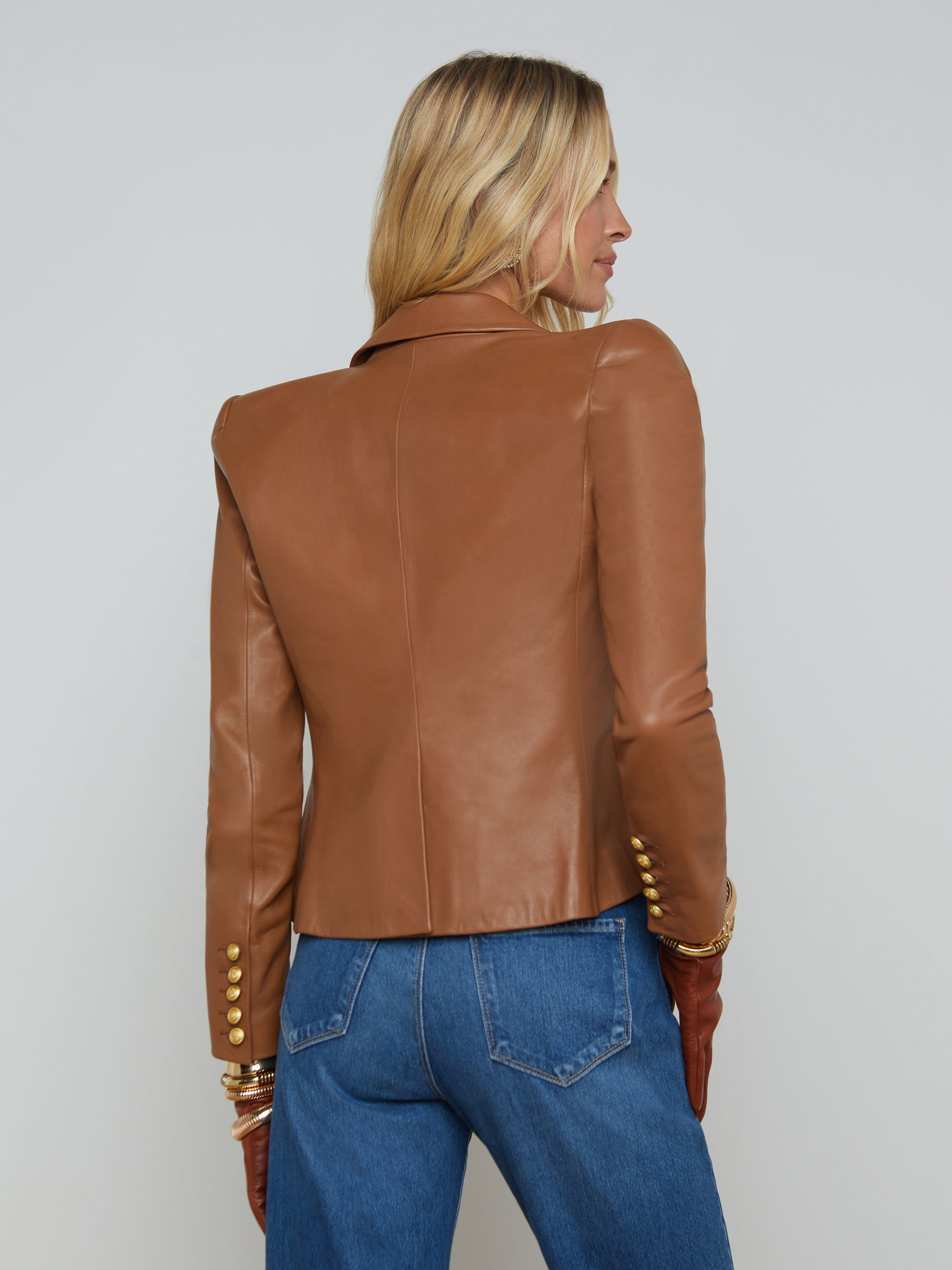 Bethany Leather Blazer blazer L'AGENCE