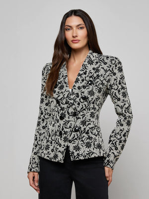 Bethany Flocked Tweed Blazer