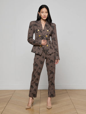 Bethany Flocked Herringbone Blazer