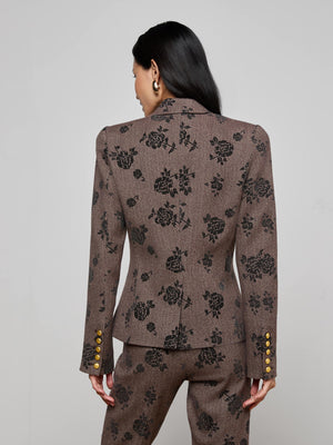 Bethany Flocked Herringbone Blazer