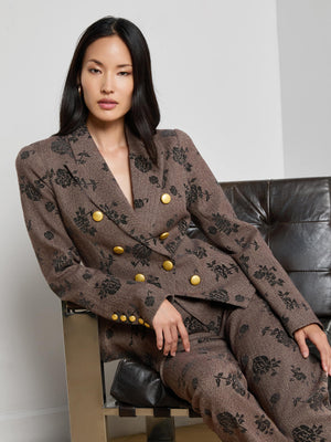 Bethany Flocked Herringbone Blazer
