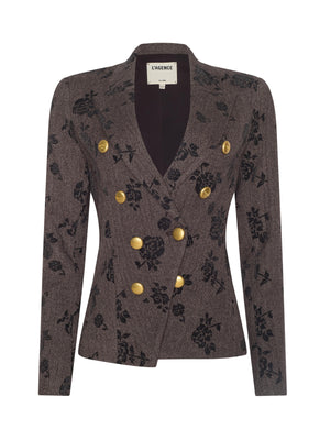 Bethany Flocked Herringbone Blazer