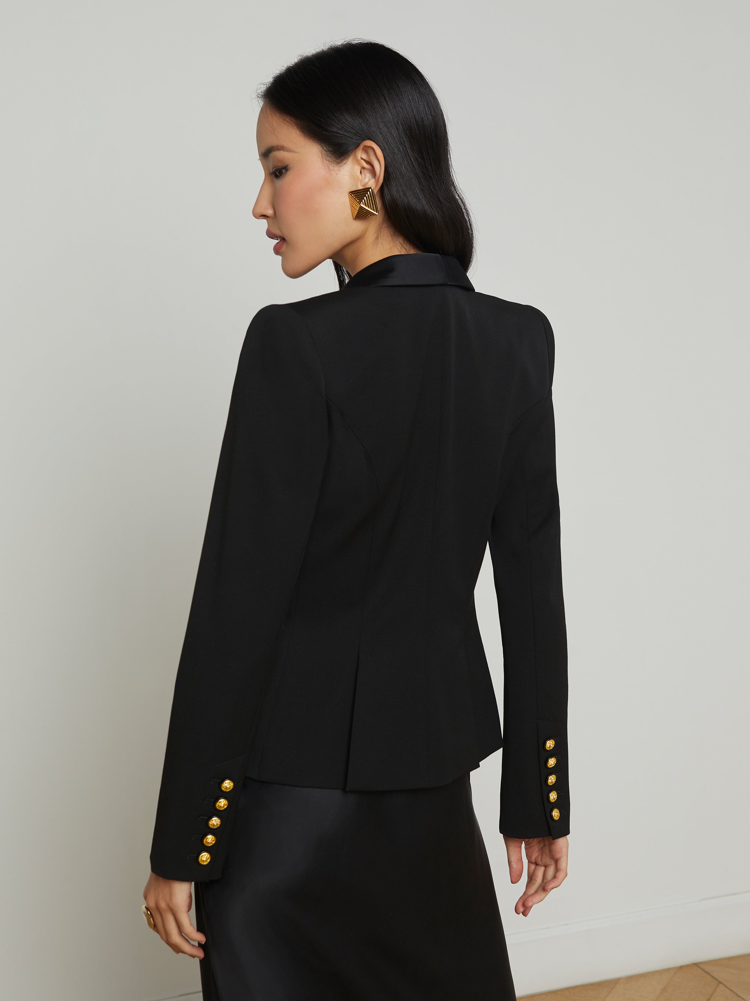 Imogen Satin Lapel Blazer blazer L'AGENCE