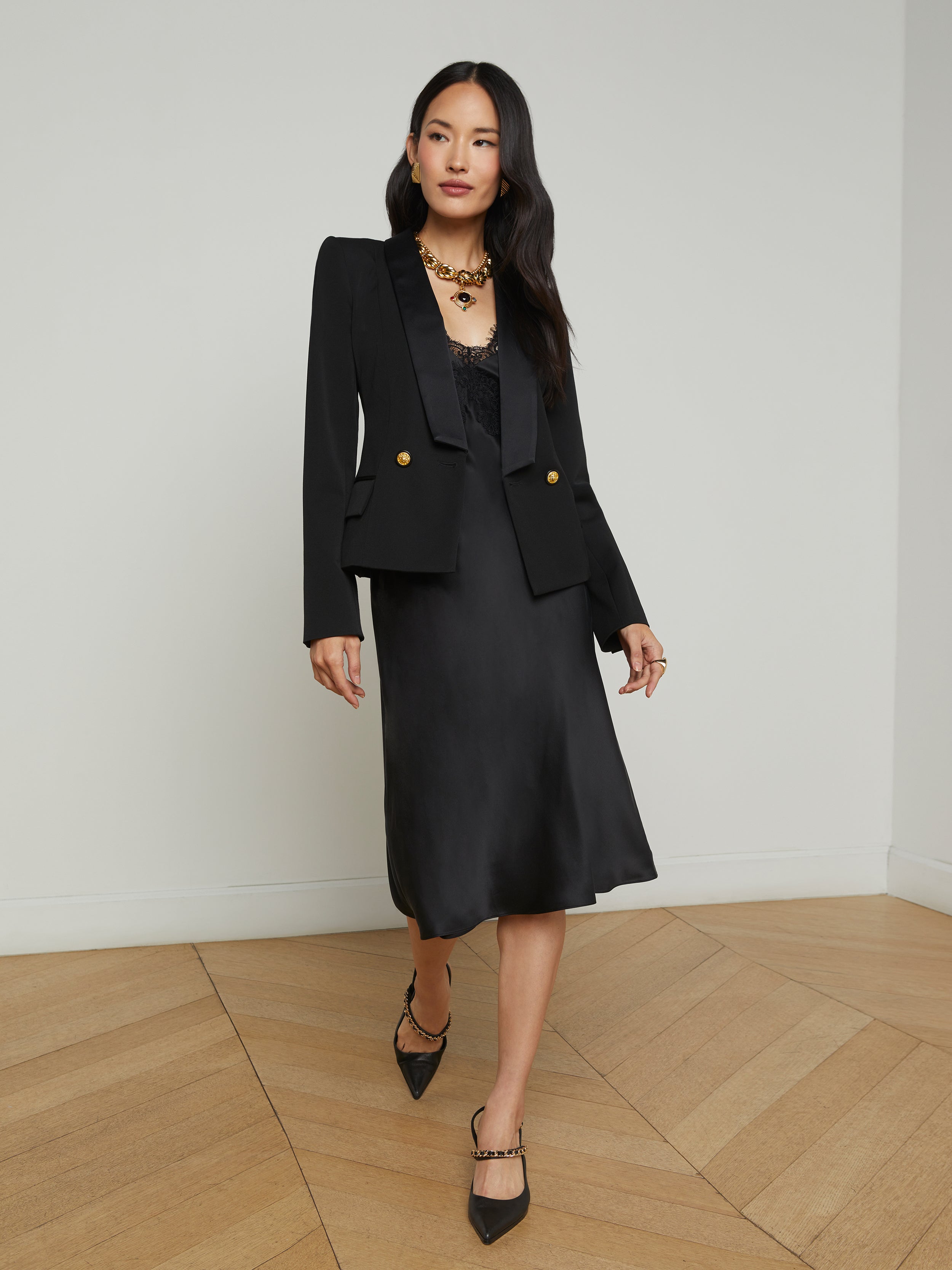 Imogen Satin Lapel Blazer blazer L'AGENCE