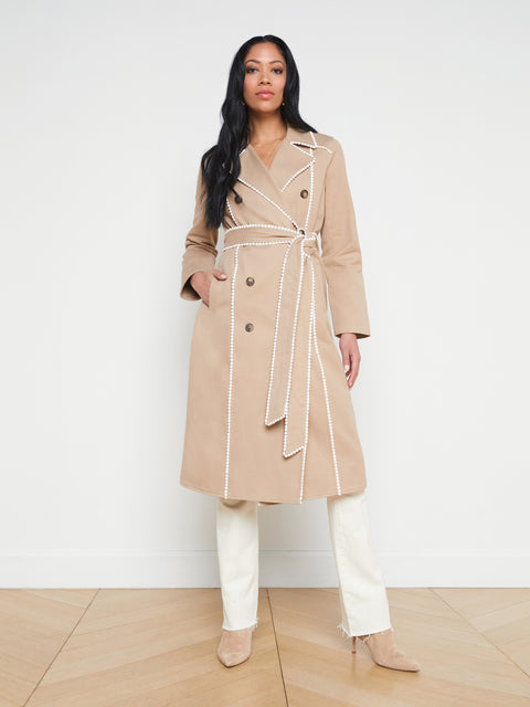 Nothing But Chic Beige Suede Sleeveless Trench Coat