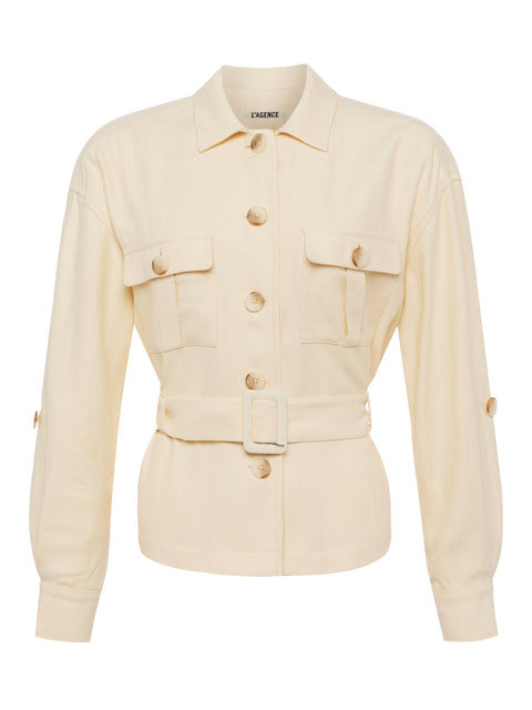 Voyage Linen-Blend Safari Jacket jacket L'AGENCE   