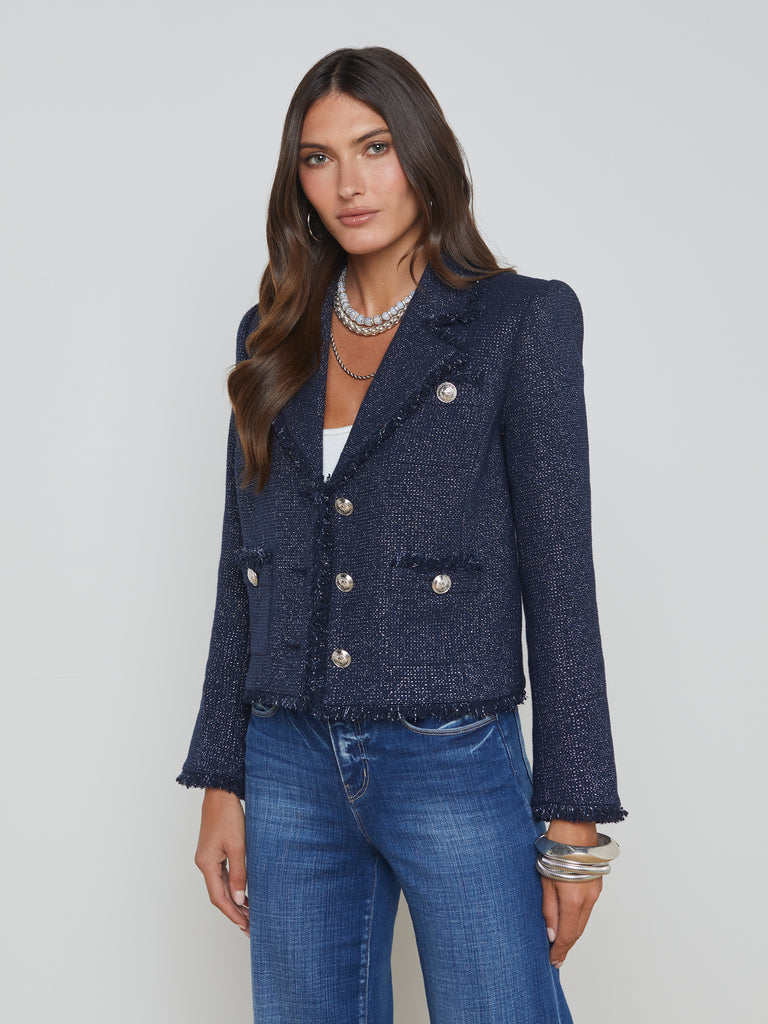 Sylvia Collared Jacket blazer L'AGENCE   