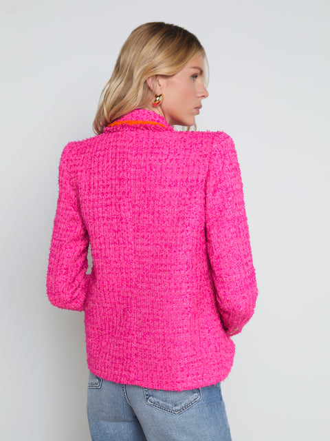 Romantic pink tweed blazer