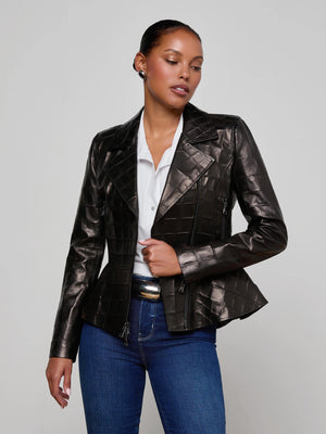 Lyric Leather Peplum Jacket