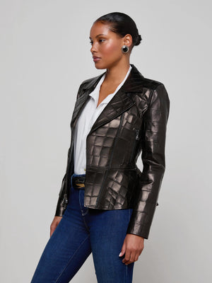 Lyric Leather Peplum Jacket