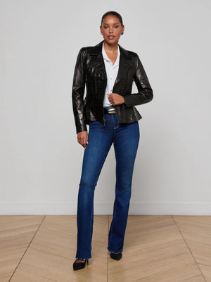 Lyric Leather Peplum Jacket