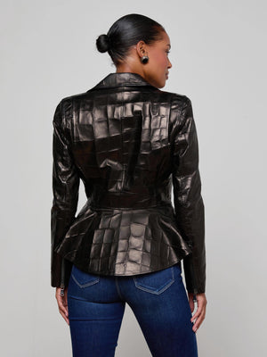 Lyric Leather Peplum Jacket