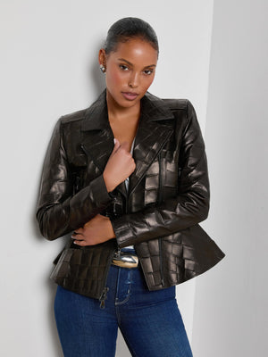Lyric Leather Peplum Jacket