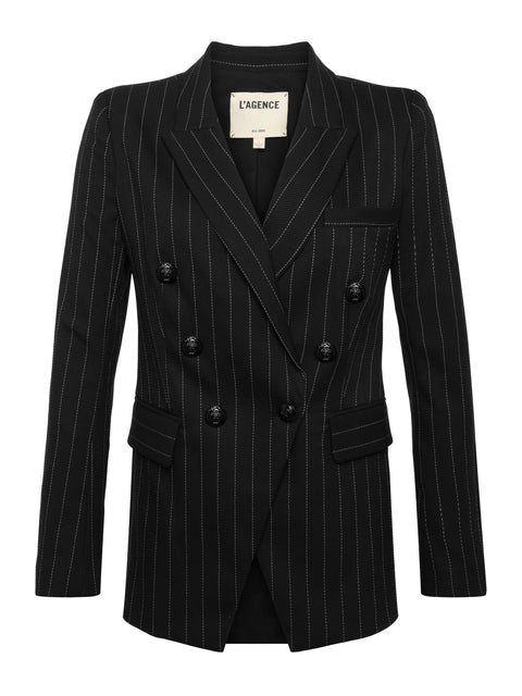 Kendi Pinstriped Long Blazer blazer L'AGENCE   