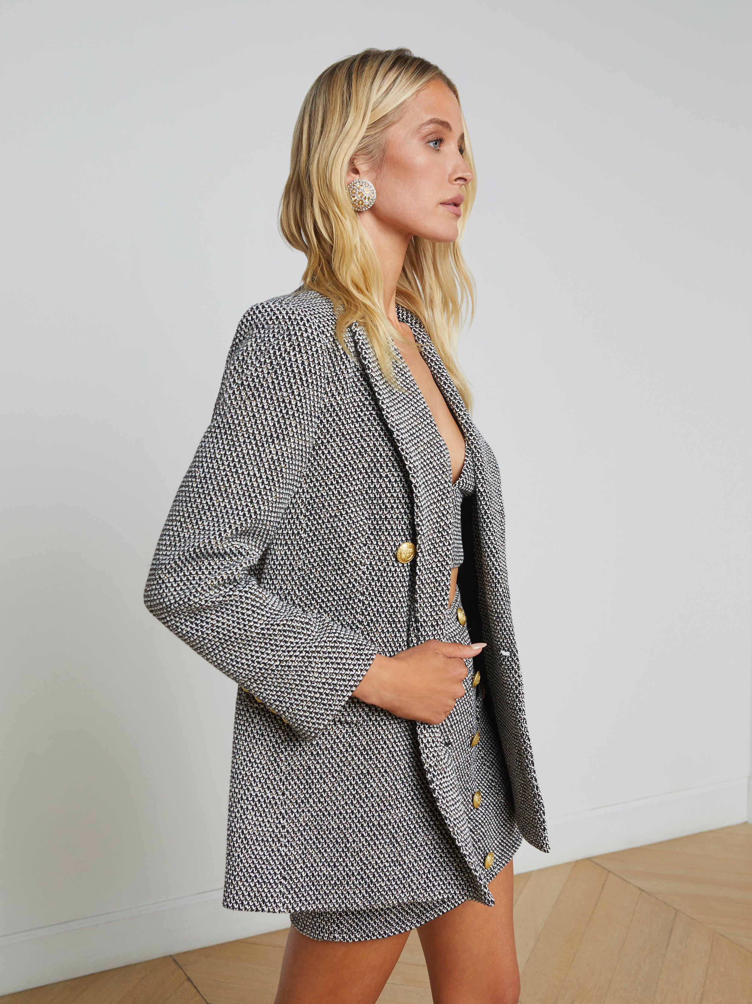 Riva Oversized Knit Blazer blazer L'AGENCE   