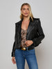 Xoey Cropped Leather Trench Coat