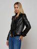 Xoey Cropped Leather Trench Coat