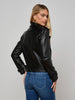 Xoey Cropped Leather Trench Coat