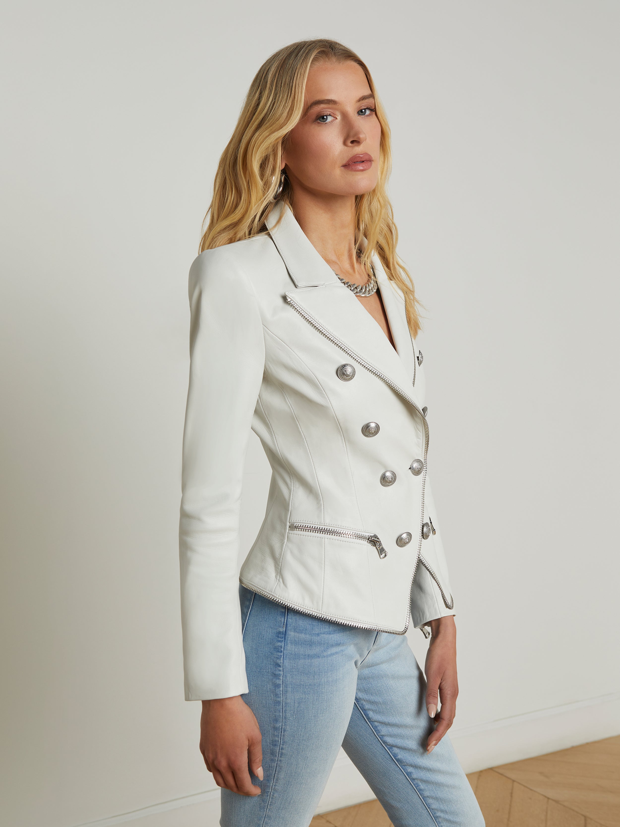 Ottilie Leather Blazer blazer L'AGENCE