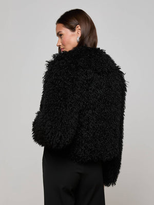 Aura Cropped Faux Fur Jacket
