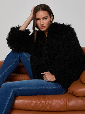 Aura Cropped Faux Fur Jacket