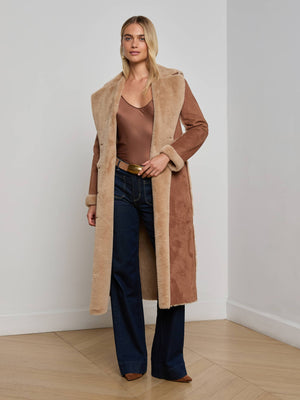 Citron Faux Fur Maxi Coat