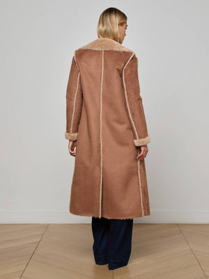 Citron Faux Fur Maxi Coat
