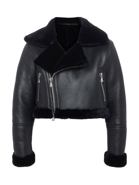 Pike Crop Shearling Leather Jacket
