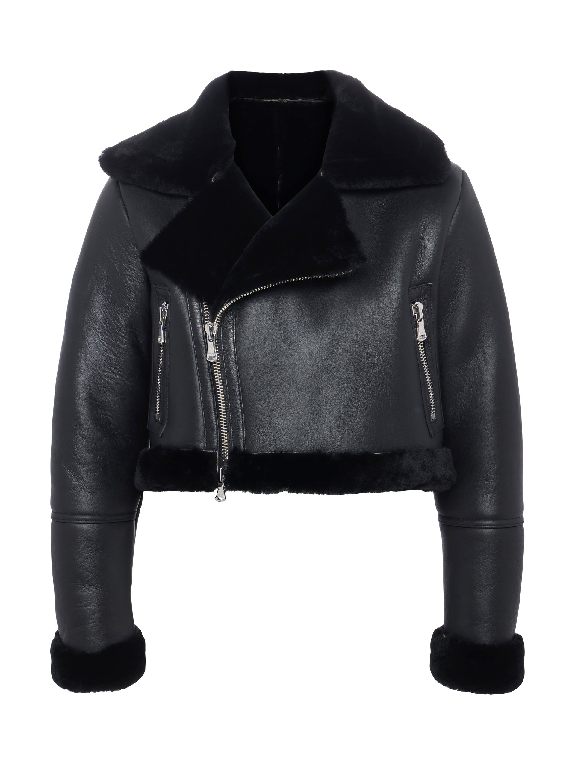 Pike Shearling Leather Jacket jacket L'AGENCE Sale